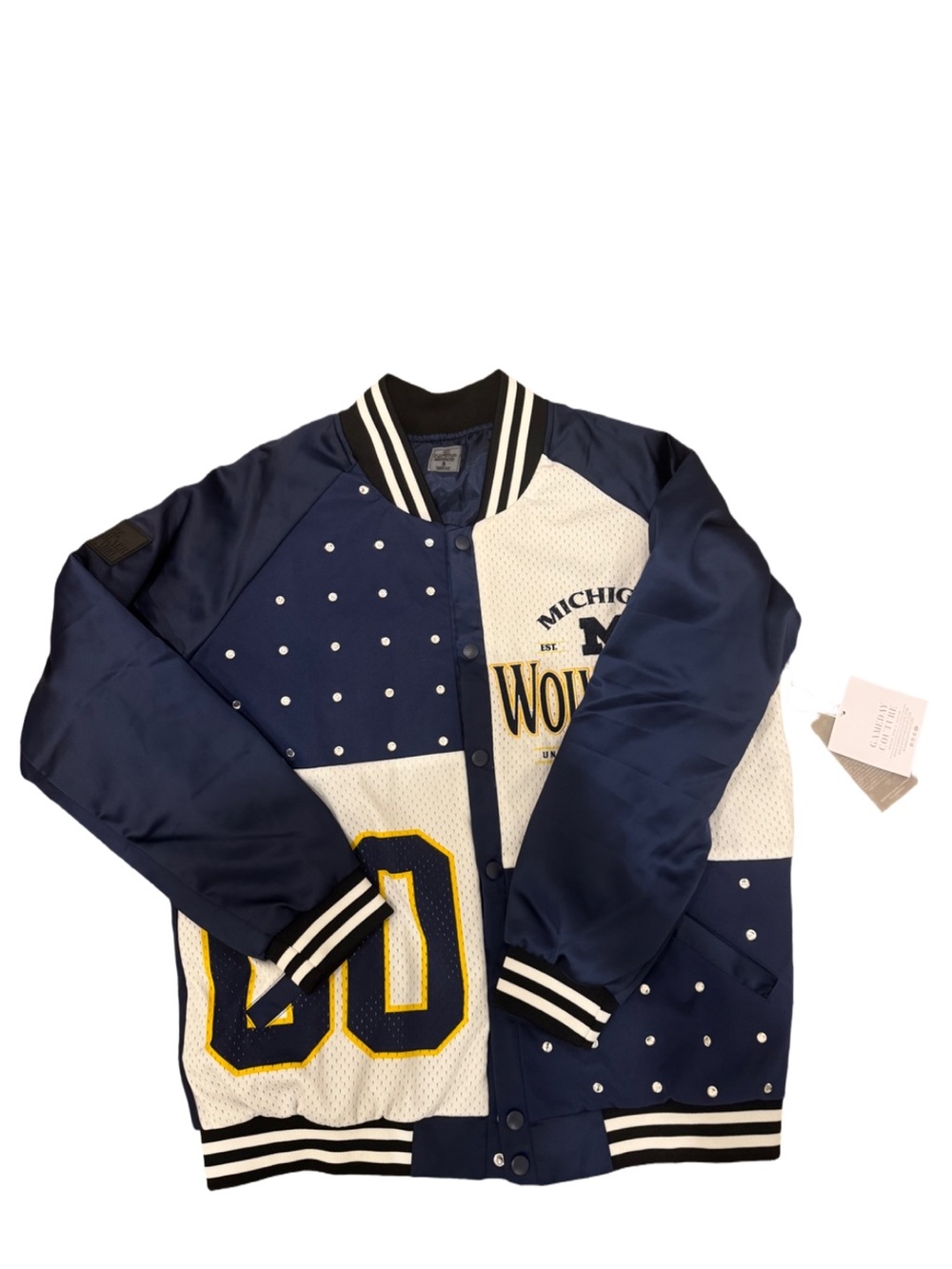 Michigan Wolverines Navy and White Varsity Jacket - Picture 4 of 7